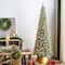 Glitzhome® 9ft Pre-Lit Frosted Cashmere Pencil Pine Artificial Christmas Tree, Multicolor LED Lights